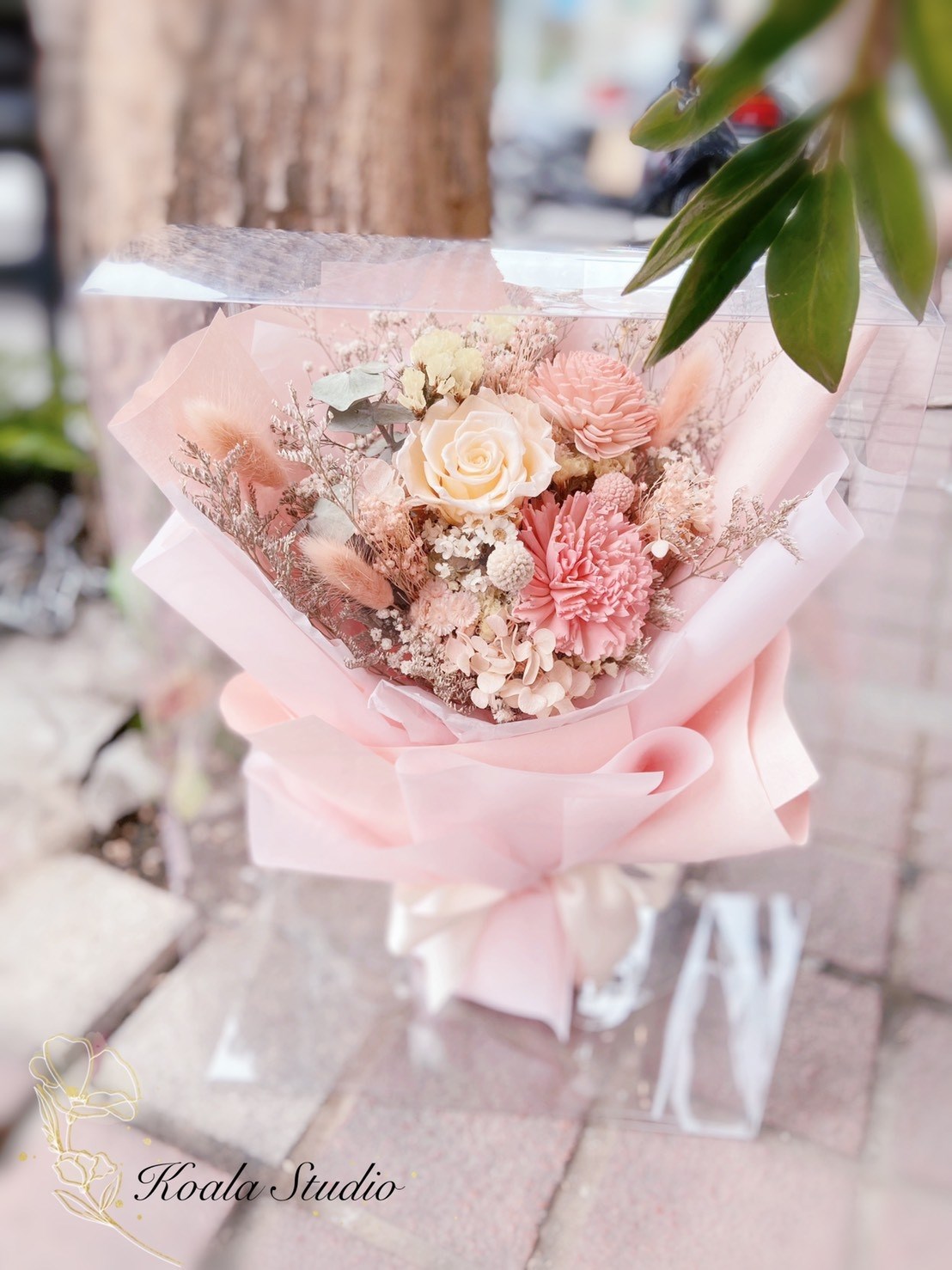 最美是你It's you 盒裝永生玫瑰花X康乃馨擴香乾燥花花束