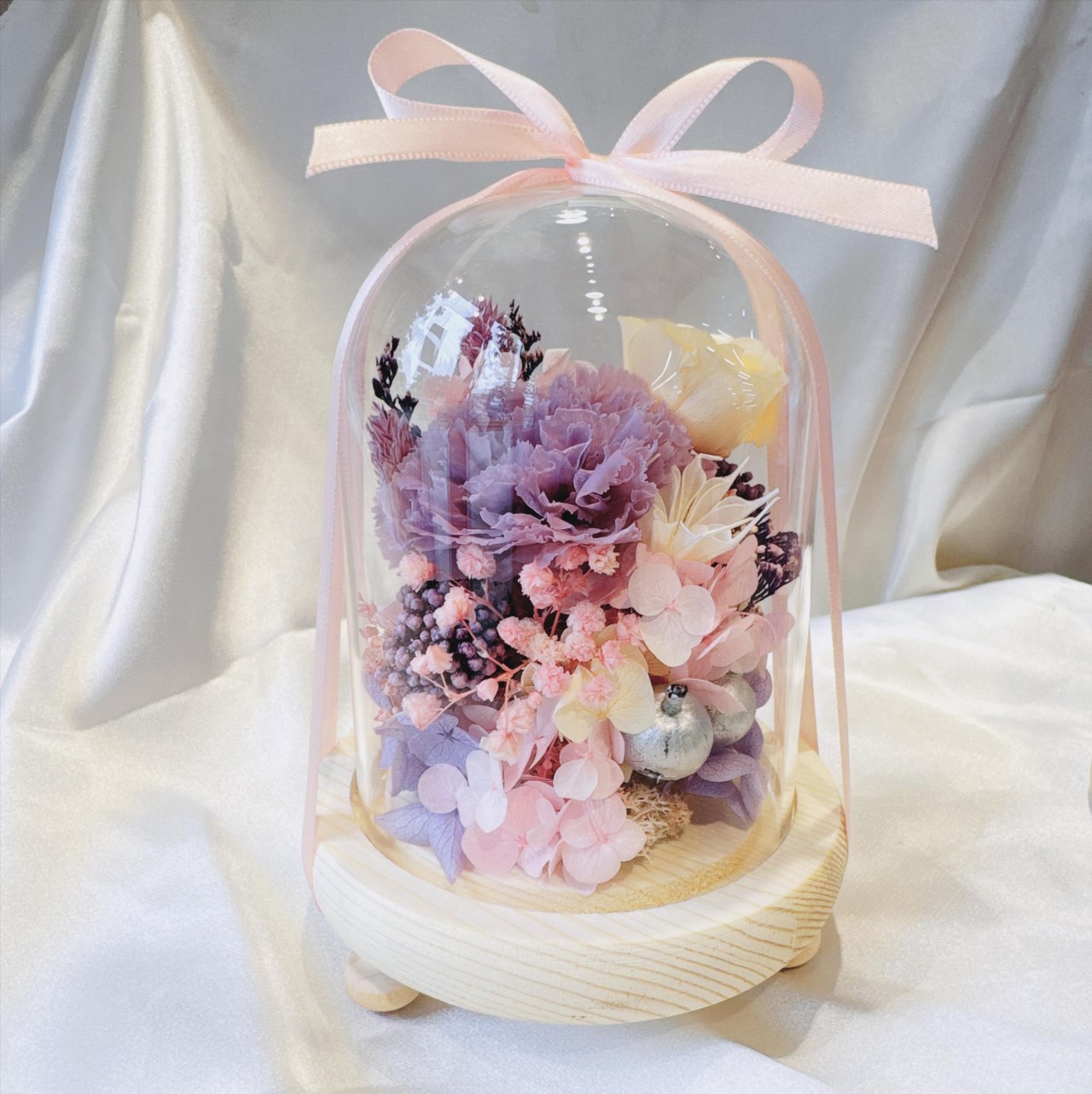 康乃馨永生花玻璃花盅