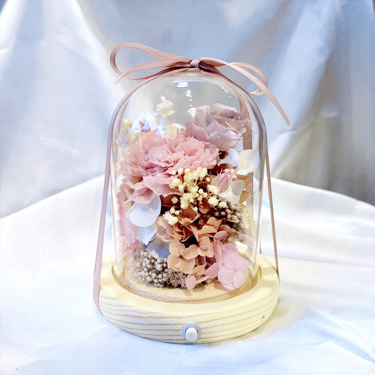 康乃馨永生花玻璃花盅
