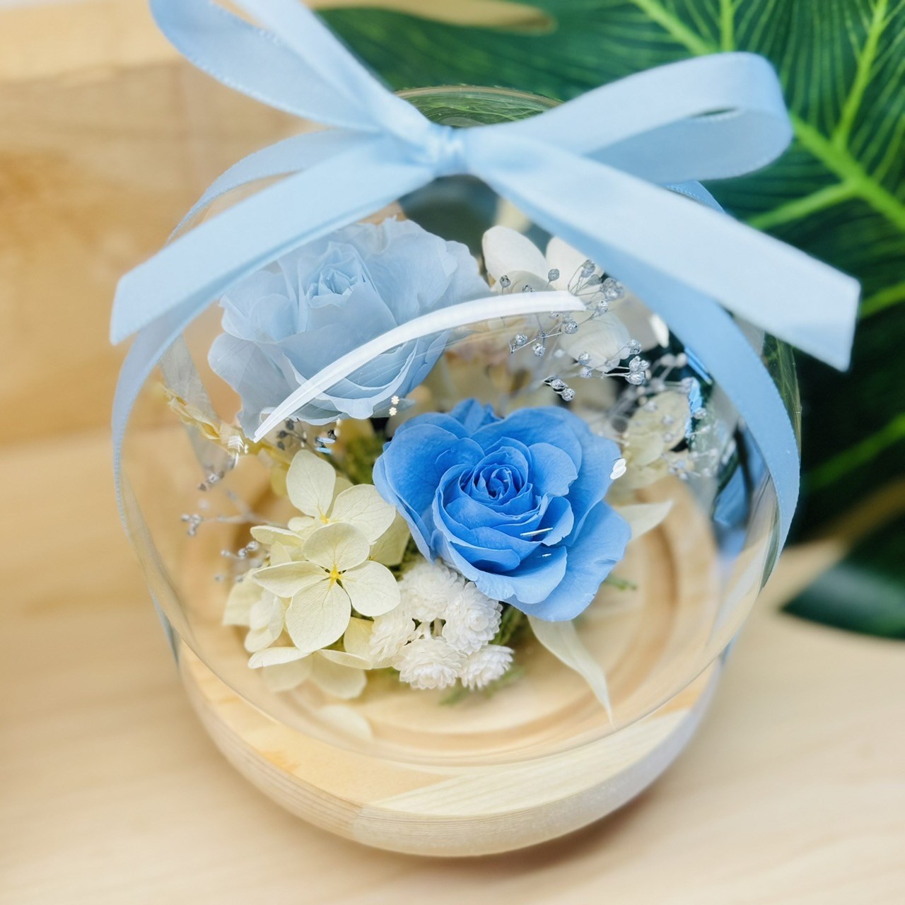 小茉莉X 玫瑰 永生花玻璃花盅