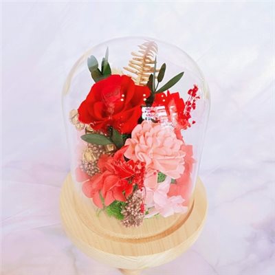 唯愛經典永生玫瑰 玻璃花盅