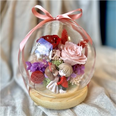 卿卿日常水晶球永生花玻璃花盅