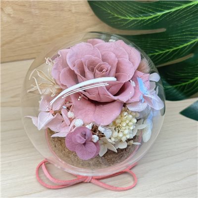 隨心綻放水晶球永生花玻璃花盅/洽詢下單有優惠/日本大地農園永生花使用/情人節推薦