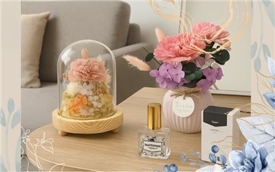 ladys_flower_母親節花禮_康乃馨永生花盅_乾燥盆花